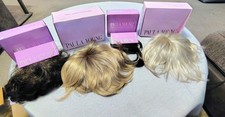 Lot of 4 Paula Young Short Synthetic Hairpieces, short wavy clip on, EASY BANG