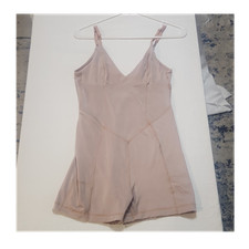 we are hah Beige Women's Bodysuit Adjustable Straps Wireless L