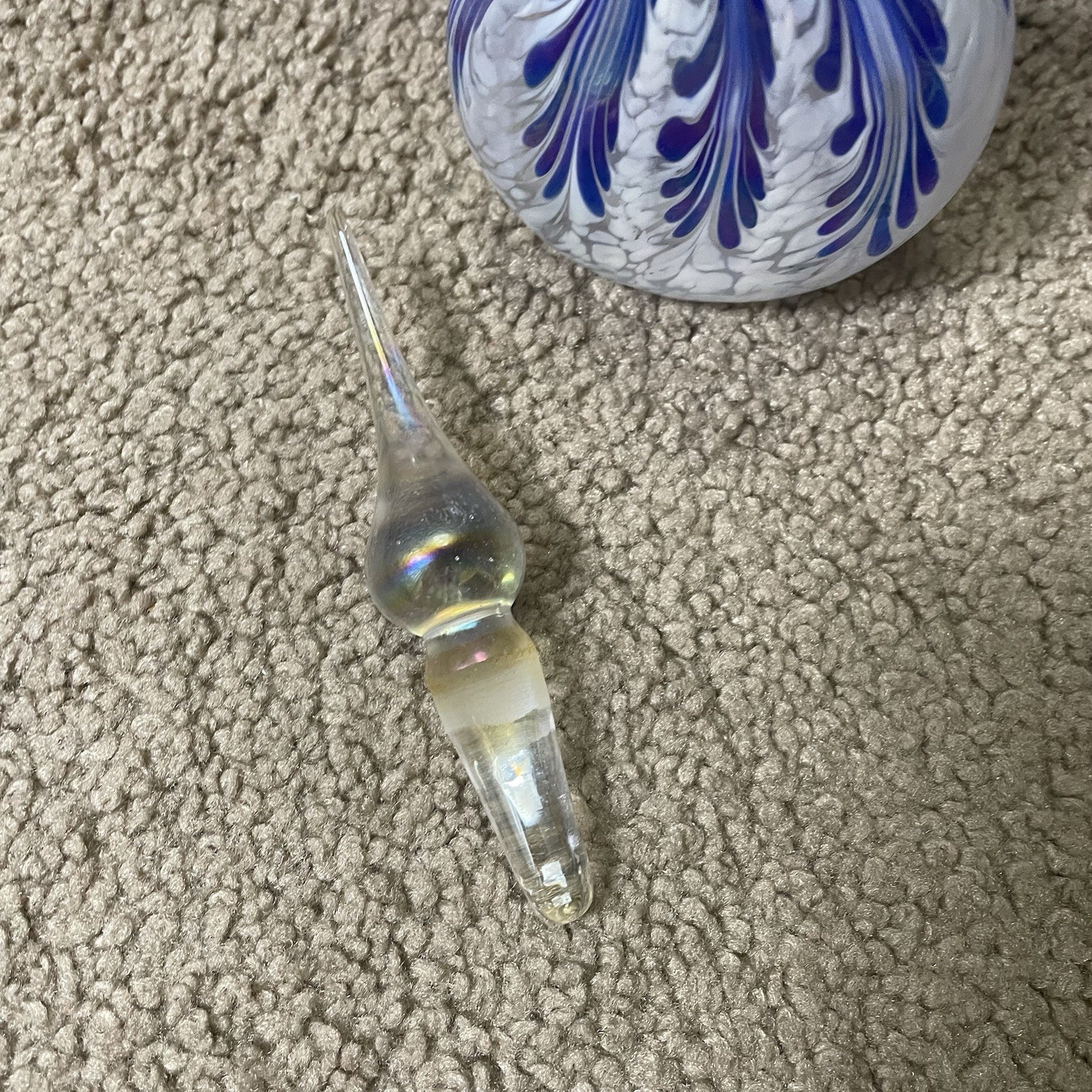 Vintage Murano Italy Art Glass Perfume Decanter Bottle With Dauber