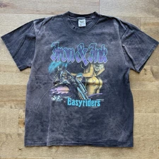 Vintage Easyrider Iron & Ink Biker T-shirt XL Faded Black