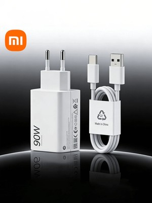 Weißes 90W Schnellladegerät mit Typ C Kabel Effiziente Ladestation für Billig24