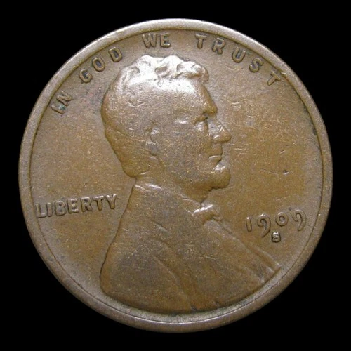 1909-S Lincoln Cent Wheat Penny ---- Nice Condition Coin ---- #KK545