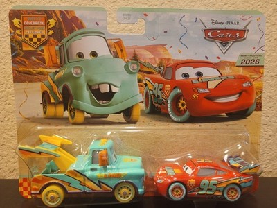 2026 2 Pack Disney Pixar Cars Race To Celebrate Mater and Lightning McQueen