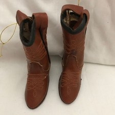  1307 Cowboy boots Christmas plastic ornament 3 in X 2.5 in