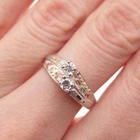 Coleman Co. 925 Sterling Silver 12K Gold Vintage C Z Floral Ring Size 6.75