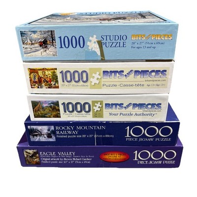 Jigsaw Puzzles Bits and Pieces- Lot of 5- All 1000 piece PL#15