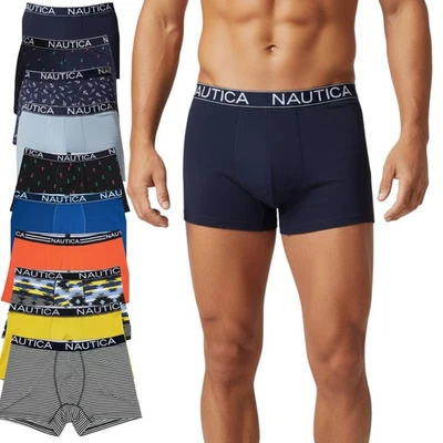 NAUTICA Mens Boxer Briefs Soft Stretch Cotton Rich 4X Pack Underwear Gift S-XL
