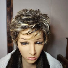 Jon Renau Wig Brown Low Lights Blonde Highlights Nature Blend Modacrylic Fiber 2
