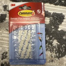 Command Decoration Clips for Christmas & Fairy Light - Clear, 20 Strips (17026C 0.15 per strip