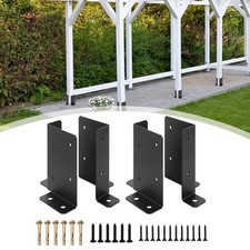 4 Pieces Adjustable Deck Post Anchor Brackets Accessories Fit 2x4 4x4 6x6 Posts