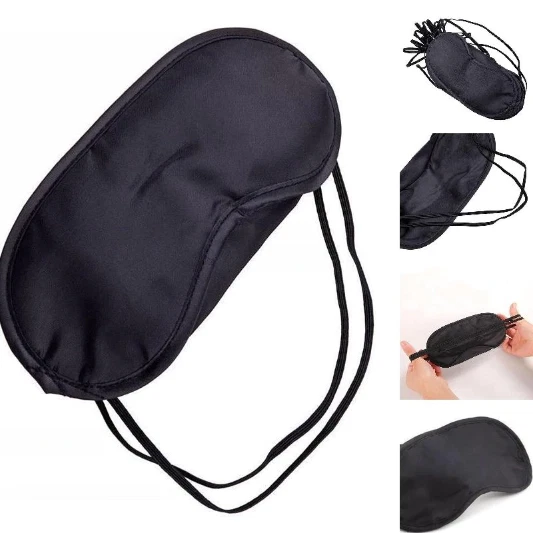 Maschera Per Dormire In Seta | Morbida E Traspirante | Anti-luce Con Fascia Regolabile | Unisex | Notte E Viaggi | Nero - 2