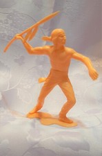 Vintage 1964 Louis Marx Co. Indian Warrior Throwing Spear Plastic Figure Toy