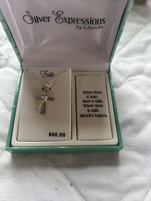 Silver Expressions By LA Rocks Faith Love And Hope Necklace