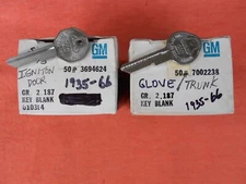 VINTAGE GM ORIGINAL CHEVY BUICK PONTIAC OLDSMOBILE NOS KEY BLANKS 1935 - 1966