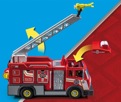 Playmobil 71233 USA Emergency Fire Engine Damaged Box