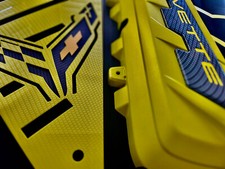 2020/25 CORVETTE C8  ENGINE PKG ACC YELLOW/SEA WOLF GREY CARBON FIBER NEW!