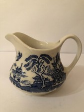 Vintage Ceramic Blue & White Old Willow English Ironstone small jug creamer