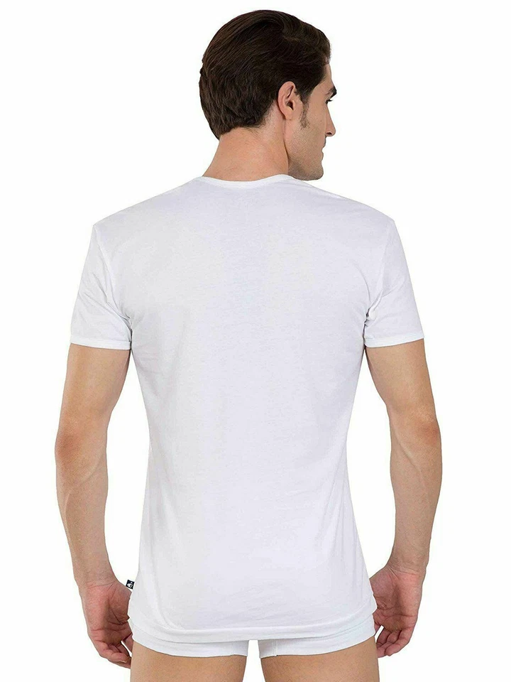 Colete masculino de algodão Jockey 8817 meia manga uso interno camiseta pacote com 6 - Imagem 3 de 4