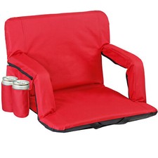 Reclining Stadium Seat Bleacher Chair Red Thick Back- 6 Reclining Positions