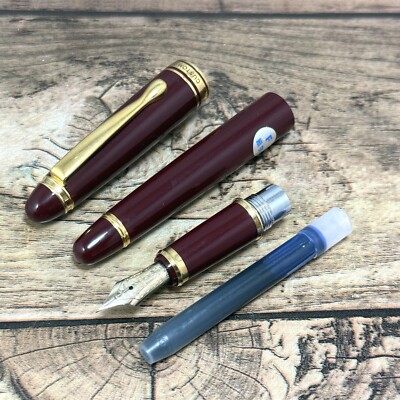 PILOT CUSTOM 98 FOUNTAIN PEN 14k-585 GOLD Nib:F VINTAGE BORDEAUX