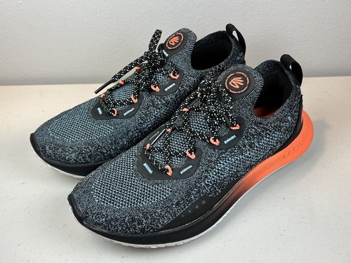 Under Armour Curry Flow Go Glow Black Fresco Blue Men 7.5 /Women 9 3025878-001 - Picture 4 of 19