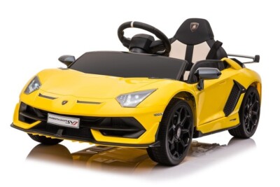 Lamborghini Aventador SVJ 12V Kinder Elektrofahrzeug Mit Fernbedienung Gelb