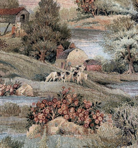 Tapiz premium de 4 yardas escena pastoral francesa peso mediano a pesado - Imagen 3 de 9