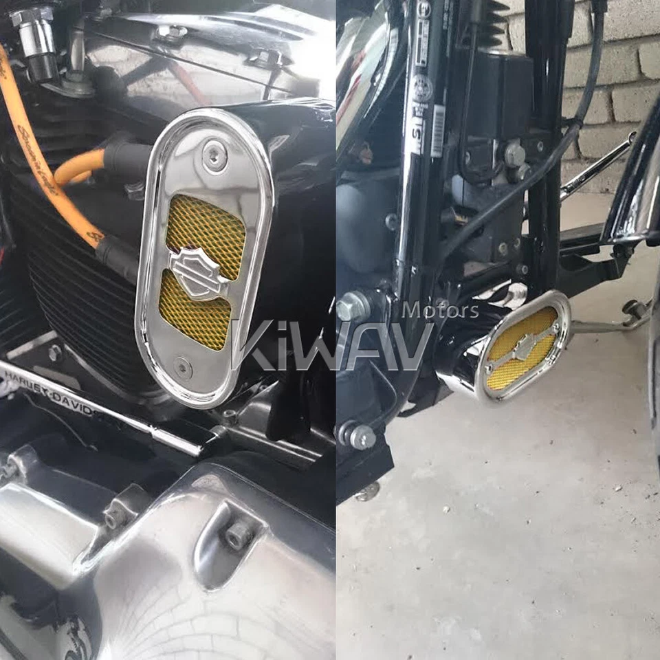 Carenado de malla de diamante de aluminio universal dorado de 20x33 cm para motocicleta ε Foto 3 de 3