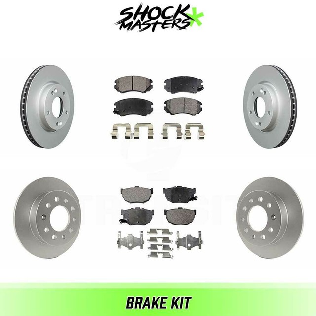 Front & Rear SMetalic Brake Pads & Coated Rotors for 20032008 Hyundai