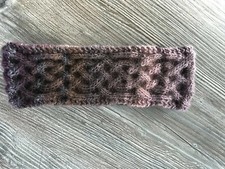 Hand Knitted Cabled Headband: Pinks  Browns Gradient, by KnittedNature