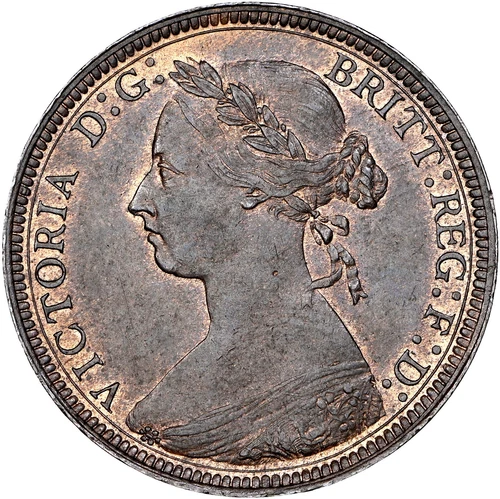 1887 Great Britain Half Penny NGC MS63 BN