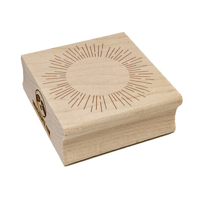 Starburst Decorative Star Sun Shine Flare Square Rubber Stamp Stamping Crafting