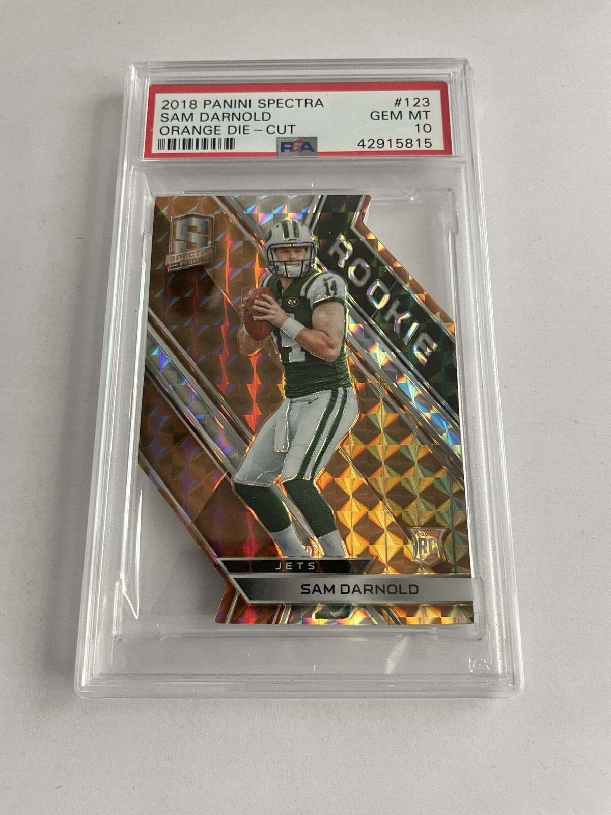 Sam Darnold Panini Spectra #123 Neon Orange Die-Cut
