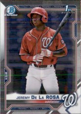 2021 BOWMAN PROSPECT CHROME 1ST WASHINGTON NATIONALS JEREMY DE LA ROSA BCP-25