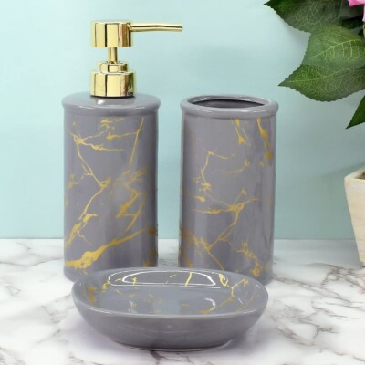 Set of 3 Ceramic Bathroom Accessories Set Gift Items for Home Decor A6