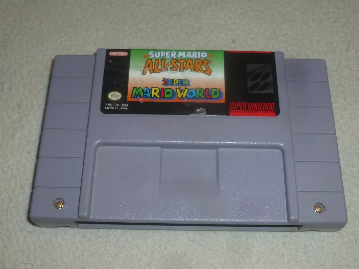 NINTENDO SNES GAME CARTRIDGE ONLY SUPER MARIO ALL STARS WORLD COMBO CART RARE