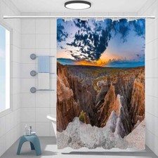 Fracture Landform Waterproof Bath Polyester Shower Curtain Liner Water Resistant