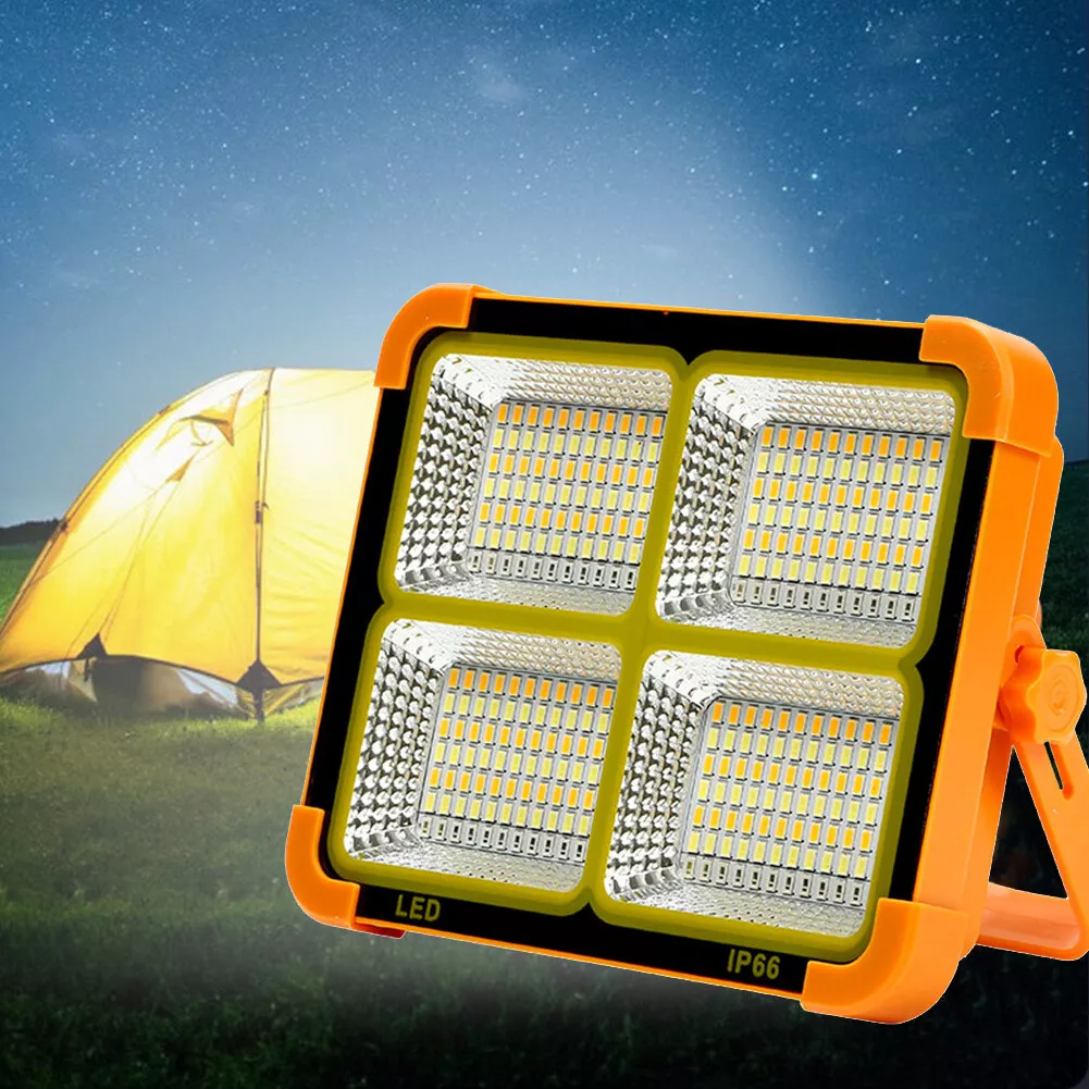 Solar Portable LED Spotlight 300W USB Solar Charging Camping Lamp