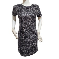 Michael Kors Womens Dress Shirt Size XS black  Sequin Cheetah NWT 7