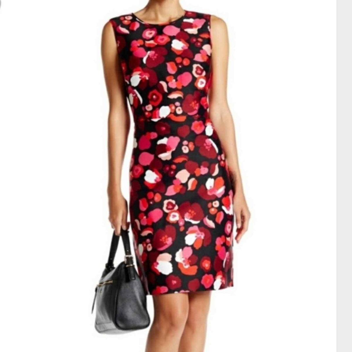 Kate Spade Black Red White Falling Florals Della Sheath Dress NWT Size 4 |  eBay
