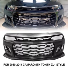 Fit 2010-2014 & 2015 Chevy Camaro 5TH to 6th Gen ZL1 Style Front Bumper Kit