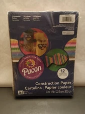 Pacon 9"x 12" Construction Paper 12 Assorted Colors 264 Sheets P1000032 Sealed