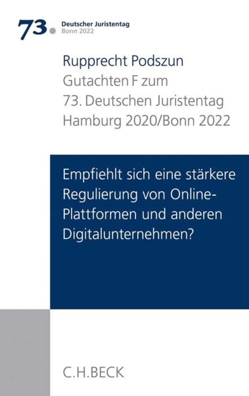 Thumbnail - Verhandlungen Des 73. Deutschen Juristentages Hamburg 2020 / Bonn 2022