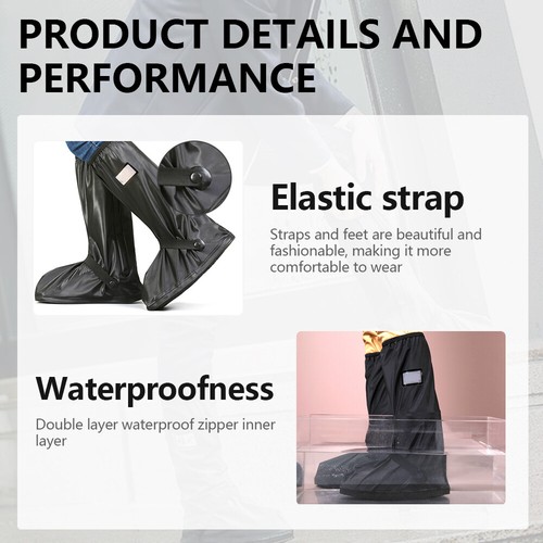 Reusable Rain Shoe Waterproof Covers Anti-slip Unisex Overshoes Boots S-XXL - Bild 5 von 27