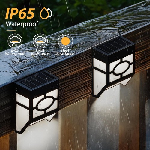 4Pack LED Solar Fence Light Outdoor Garden Deck Wall Decor Lamp 8 Lighting Color - Picture 5 of 10