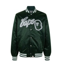BAPE A Bathing Ape Varsity Bomber Jacket OG Pharrell Nigo Era 1st Sz XL Green