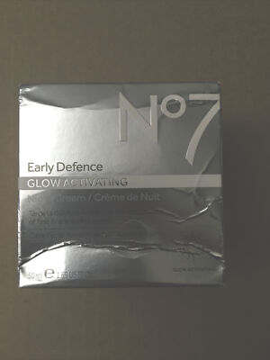 No7 Early Defence Glow Activating Night Cream for Dullness & Fine Lines 1.69 Oz
