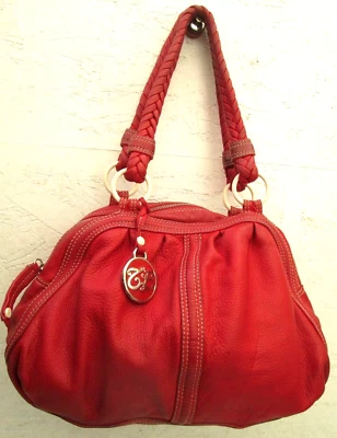 Sac à main " TOSCA BLU " rouge cuir vintage bag - Photo 1/4