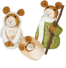 Primitives by Kathy Felt Mouse Nativity Critter Set 450751