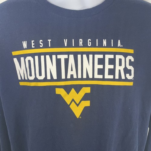 West Virginia Mountaineers shirt large long sleeve crew neck blue Gildan tag - Picture 7 of 18